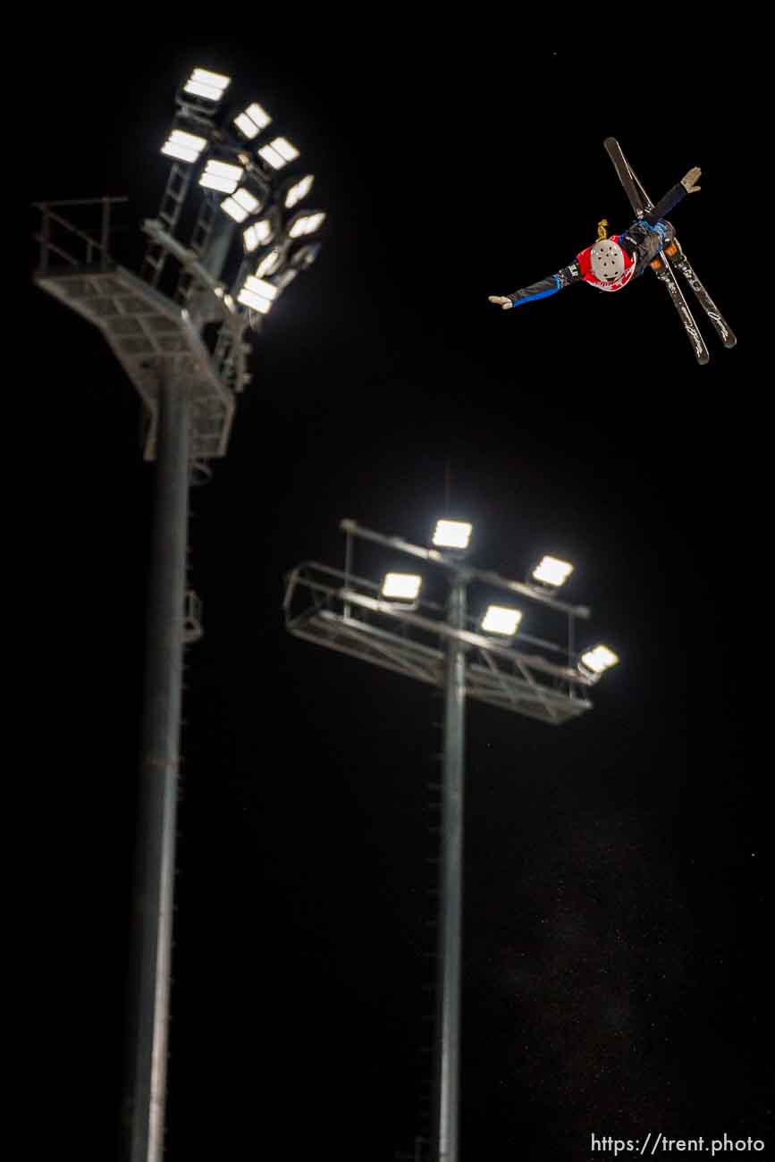 (Trent Nelson  |  The Salt Lake Tribune) 
Silver medalist Hanna Huskova (BLR) competes in women's aerials at the 2022 Beijing Winter Olympics in Zhangjiakou on Monday, Feb. 14, 2022.