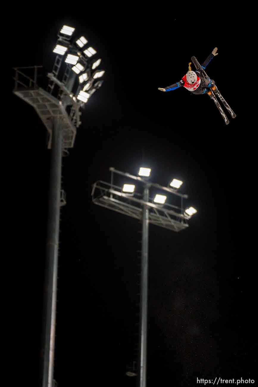 (Trent Nelson  |  The Salt Lake Tribune) 
Silver medalist Hanna Huskova (BLR) competes in women's aerials at the 2022 Beijing Winter Olympics in Zhangjiakou on Monday, Feb. 14, 2022.