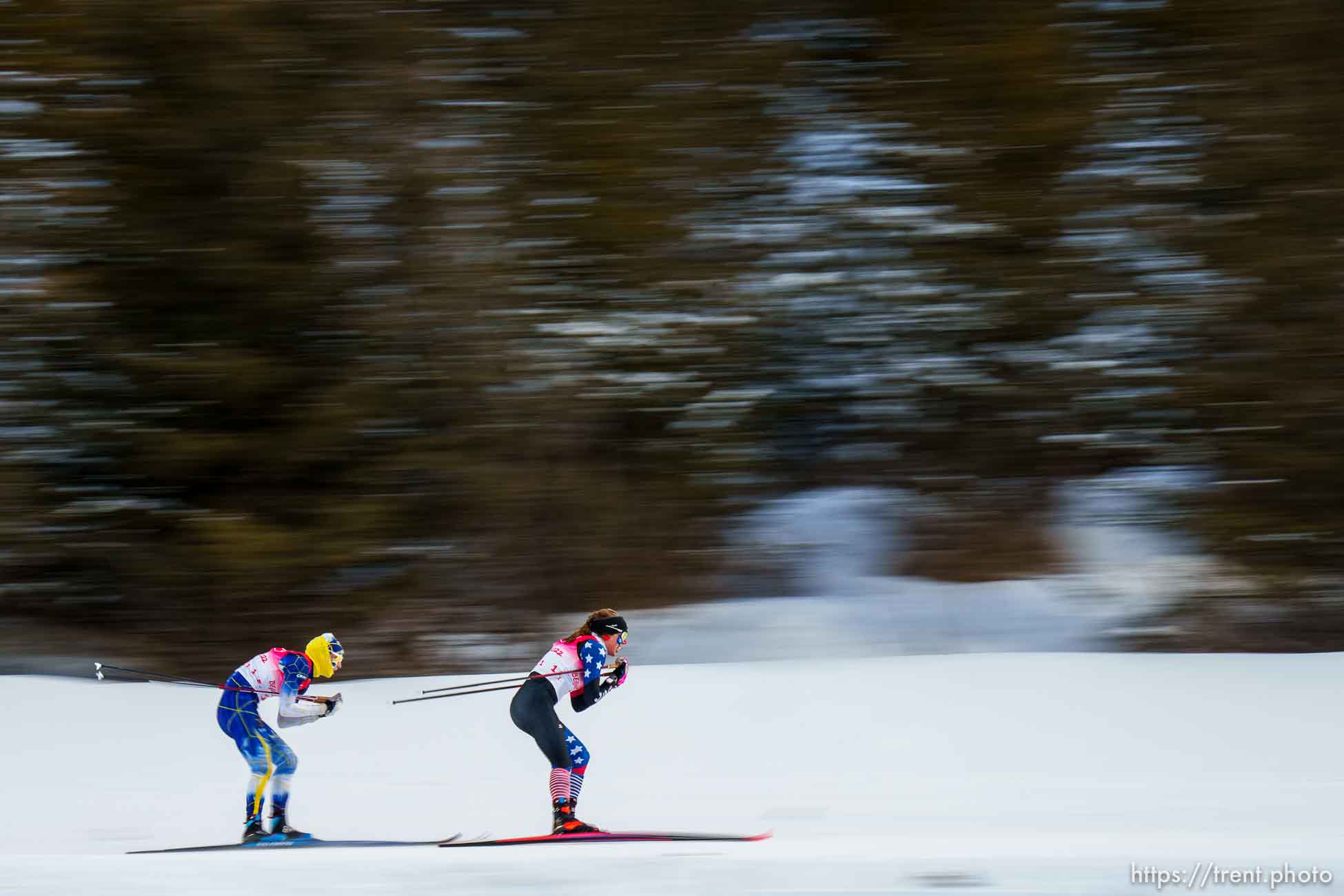 (Trent Nelson  |  The Salt Lake Tribune) 
in the women's team sprint classic, cross-country skiing at the 2022 Beijing Winter Olympics in Zhangjiakou on Wednesday, Feb. 16, 2022.