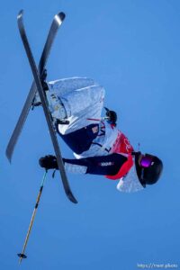 (Trent Nelson  |  The Salt Lake Tribune) Brita Sigourney (USA) in the women's halfpipe final at the 2022 Beijing Winter Olympics on Friday, Feb. 18, 2022.