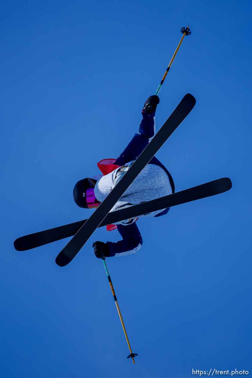 (Trent Nelson  |  The Salt Lake Tribune) Brita Sigourney (USA) in the women's halfpipe final at the 2022 Beijing Winter Olympics on Friday, Feb. 18, 2022.