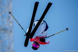 (Trent Nelson  |  The Salt Lake Tribune) Brita Sigourney (USA) in the women's halfpipe final at the 2022 Beijing Winter Olympics on Friday, Feb. 18, 2022.