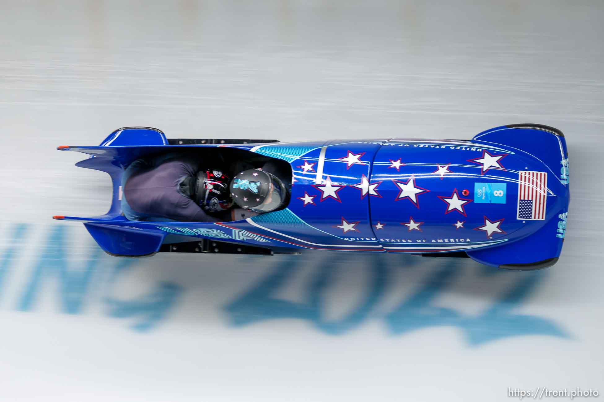 (Trent Nelson  |  The Salt Lake Tribune) Bronze medalists Elana Meyers Taylor and Sylvia Hoffman (USA) in 2-woman bobsled at the 2022 Beijing Winter Olympics in Yanqing on Saturday, Feb. 19, 2022.