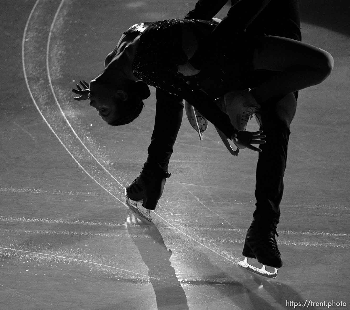 (Trent Nelson  |  The Salt Lake Tribune) Madison Chock and Evan Bates (USA) in the figure skating exhibition gala at the 2022 Winter Olympics in Beijing on Sunday, Feb. 20, 2022.