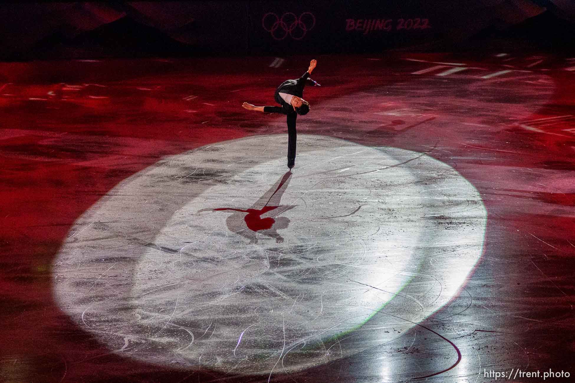 (Trent Nelson  |  The Salt Lake Tribune) Nathan Chen (USA) in the figure skating exhibition gala at the 2022 Winter Olympics in Beijing on Sunday, Feb. 20, 2022.