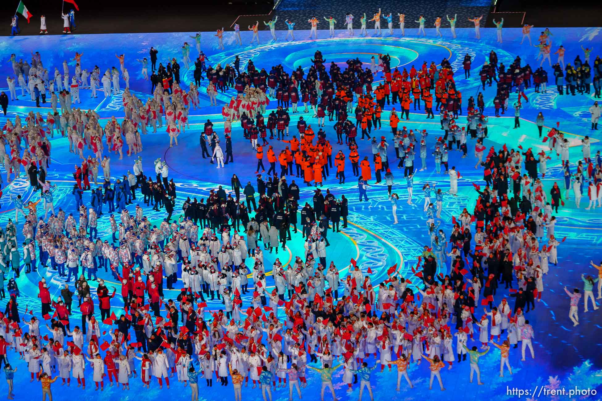 (Trent Nelson  |  The Salt Lake Tribune) Athletes at the closing ceremony of the 2022 Winter Olympics in Beijing on Sunday, Feb. 20, 2022.