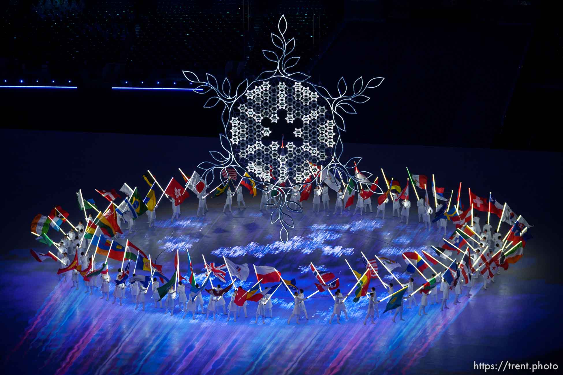 (Trent Nelson  |  The Salt Lake Tribune) The Olympic Cauldron is extinguished during the closing ceremony of the 2022 Winter Olympics in Beijing on Sunday, Feb. 20, 2022.