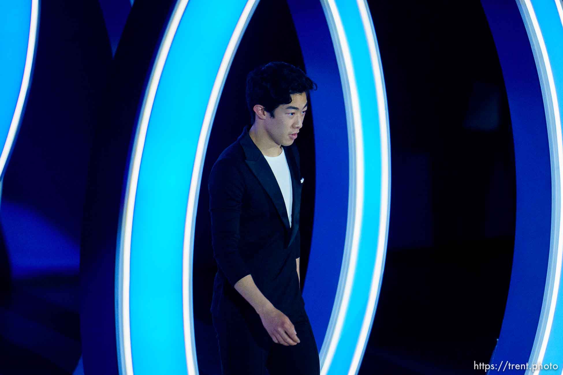 (Trent Nelson  |  The Salt Lake Tribune) Nathan Chen (USA) in the figure skating exhibition gala at the 2022 Winter Olympics in Beijing on Sunday, Feb. 20, 2022.