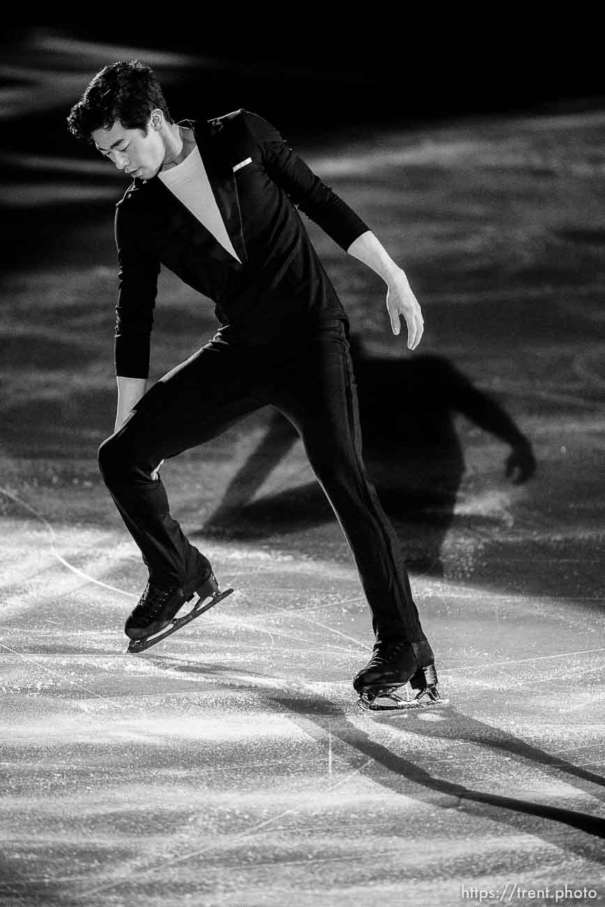 (Trent Nelson  |  The Salt Lake Tribune) Nathan Chen (USA) in the figure skating exhibition gala at the 2022 Winter Olympics in Beijing on Sunday, Feb. 20, 2022.