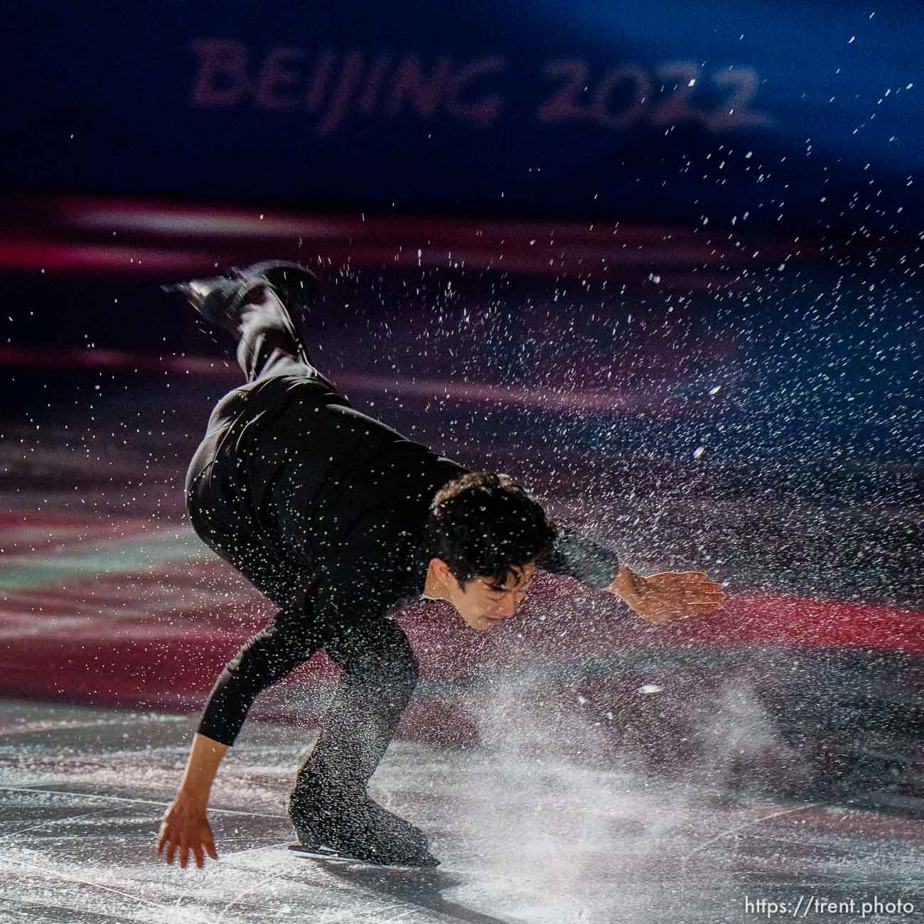 (Trent Nelson  |  The Salt Lake Tribune) Nathan Chen (USA) in the figure skating exhibition gala at the 2022 Winter Olympics in Beijing on Sunday, Feb. 20, 2022.