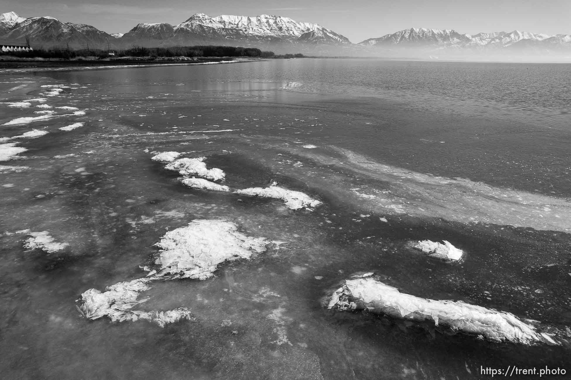 (Trent Nelson  |  The Salt Lake Tribune) The Jordan River meets Utah Lake in Saratoga Springs on Tuesday, March 1, 2022.