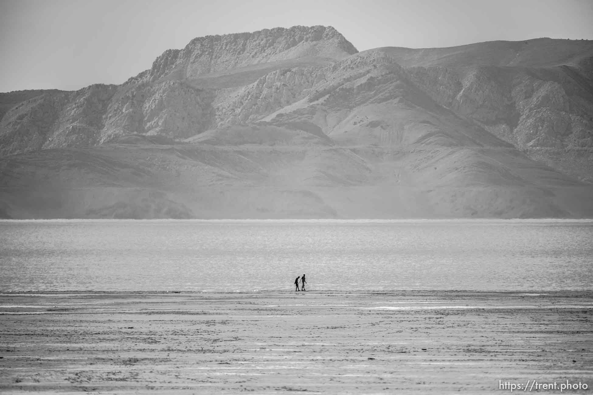 (Trent Nelson  |  The Salt Lake Tribune) The Great Salt Lake, near Saltair on Saturday, March 26, 2022. Across the water is Stansbury Island.