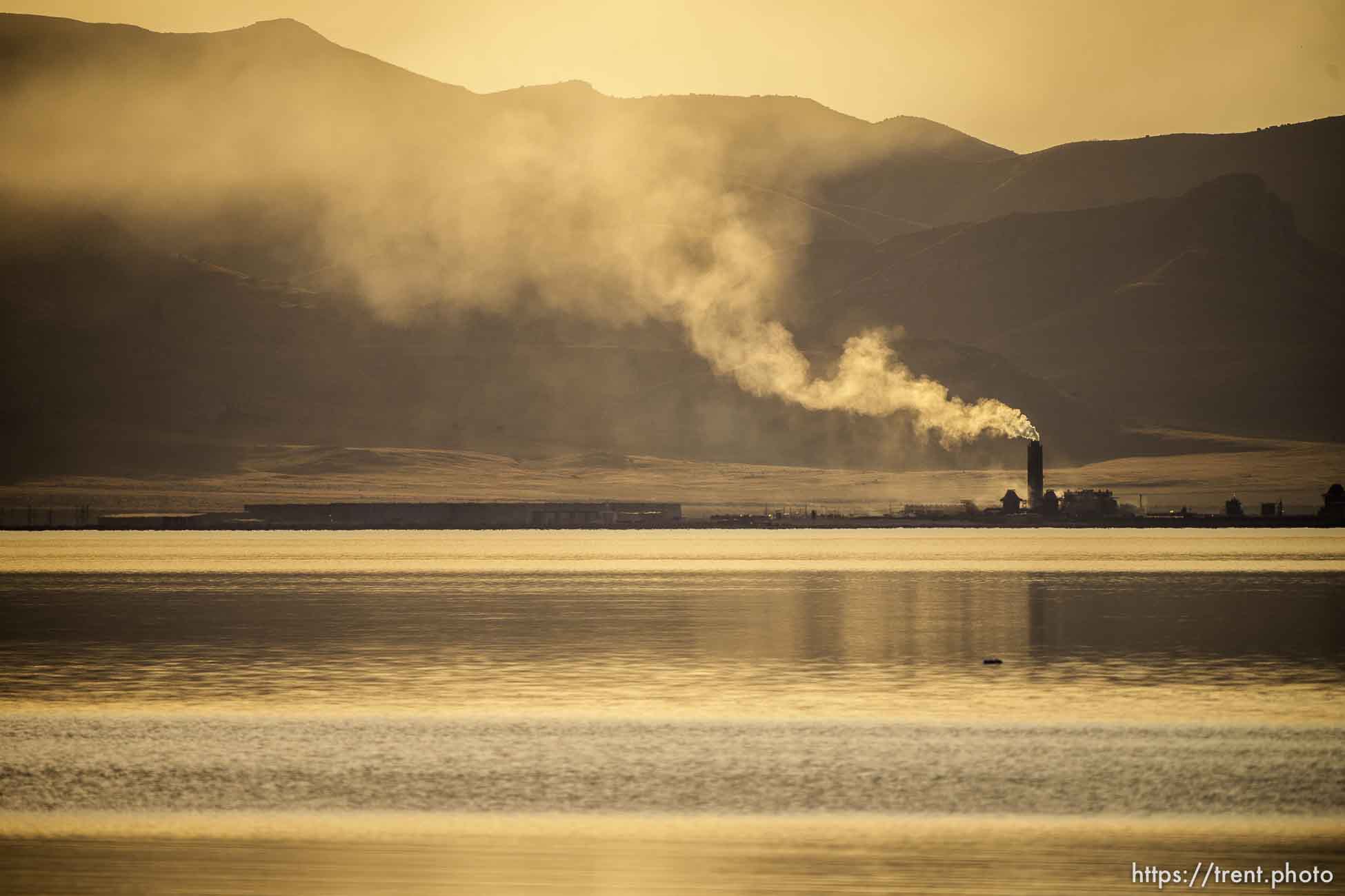 (Trent Nelson  |  The Salt Lake Tribune) US Magnesium, seen across the Great Salt Lake from Stansbury Island on Saturday, March 26, 2022.