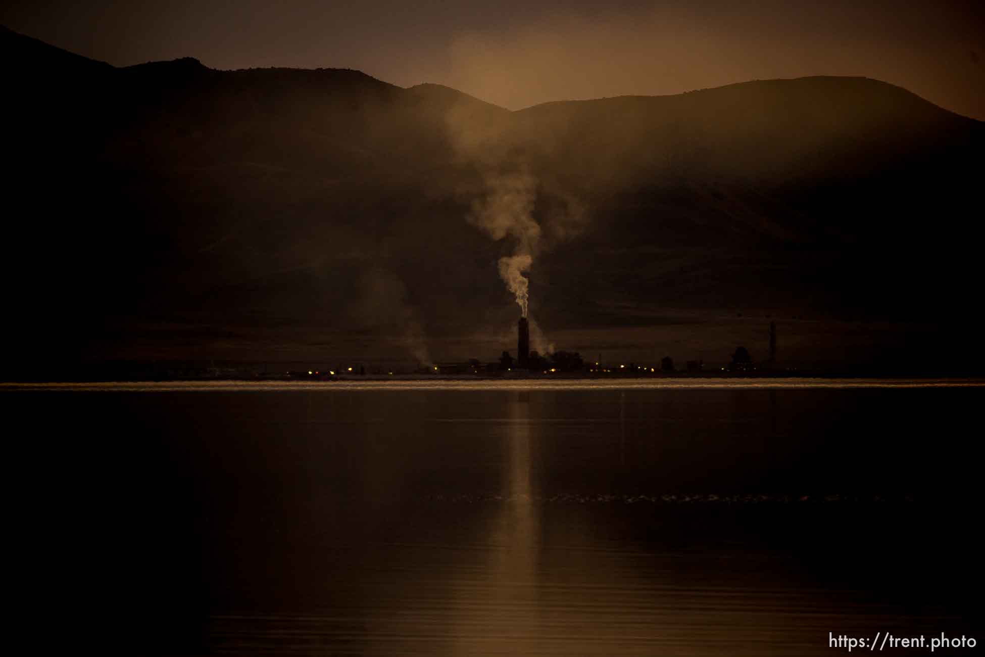 (Trent Nelson  |  The Salt Lake Tribune) US Magnesium, seen across the Great Salt Lake from Stansbury Island on Saturday, March 26, 2022.