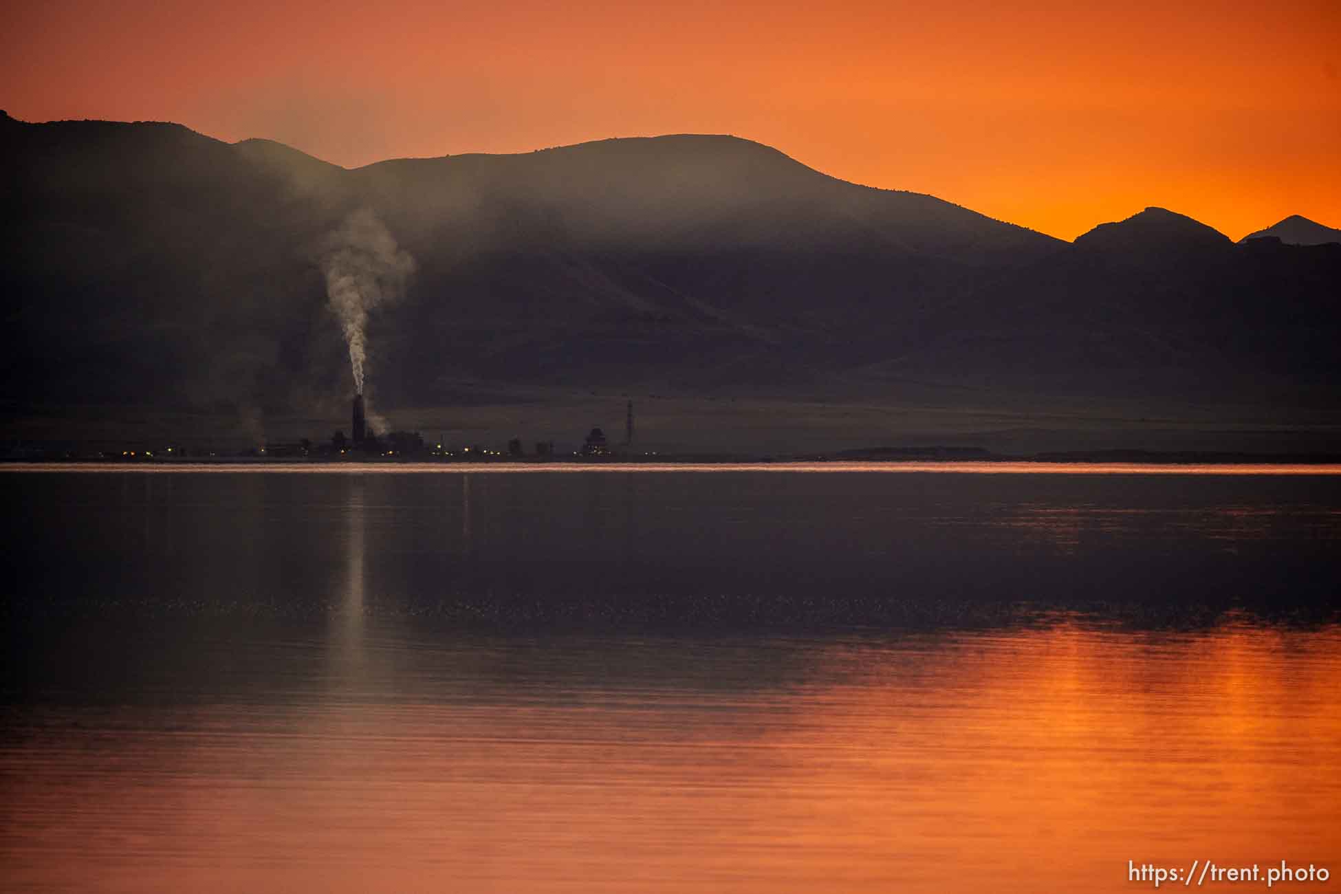 (Trent Nelson  |  The Salt Lake Tribune) US Magnesium, seen across the Great Salt Lake from Stansbury Island on Saturday, March 26, 2022.