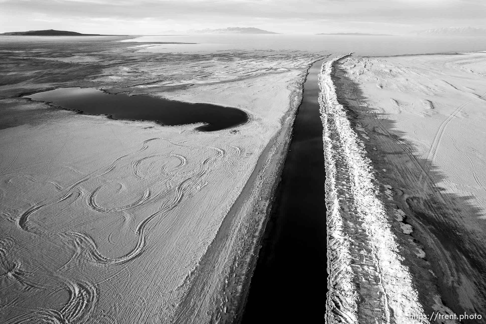 (Trent Nelson  |  The Salt Lake Tribune) The US Magnesium dike on Stansbury Island on Saturday, March 26, 2022.