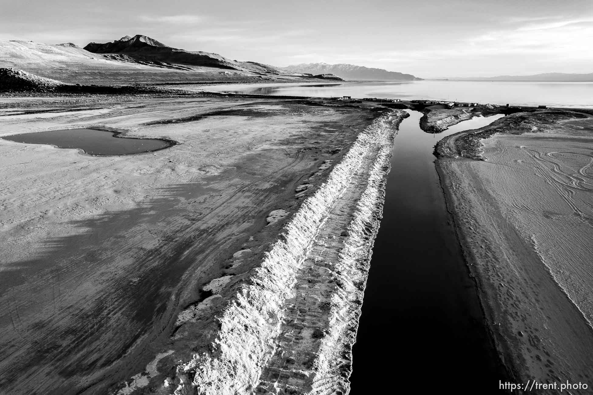 (Trent Nelson  |  The Salt Lake Tribune) The US Magnesium dike on Stansbury Island on Saturday, March 26, 2022.