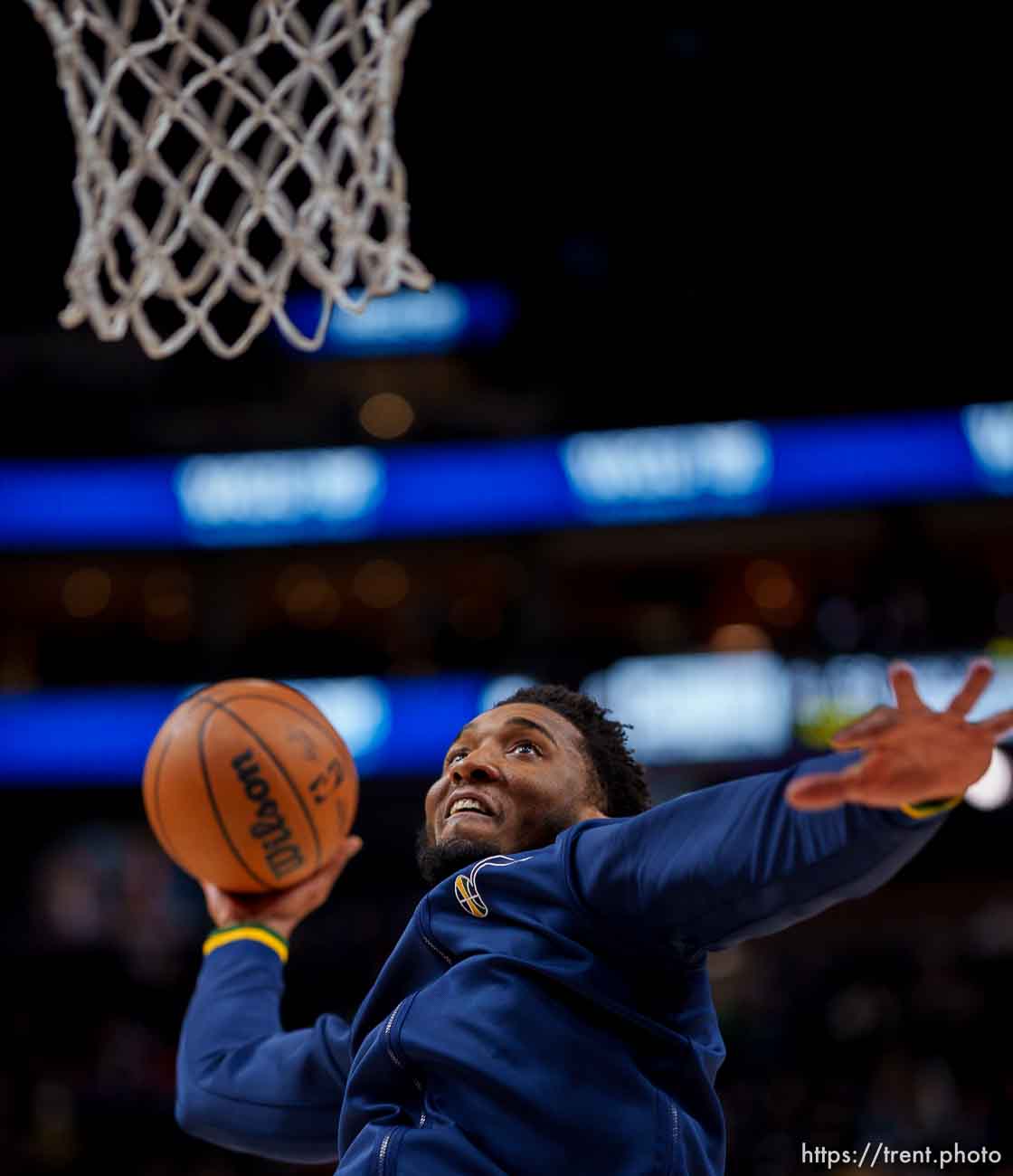 (Trent Nelson  |  The Salt Lake Tribune) Utah Jazz guard Donovan Mitchell (45) as the Utah Jazz host the Memphis Grizzlies, NBA basketball in Salt Lake City on Tuesday, April 5, 2022.