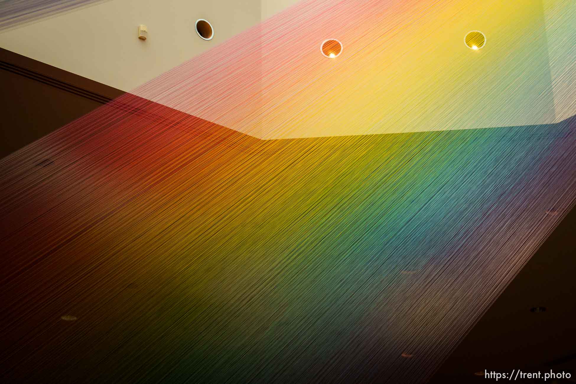 Plexus no. 29 by Gabriel Dawe, rainbow art at BYU Museum of Art. in Provo on Friday, April 8, 2022.