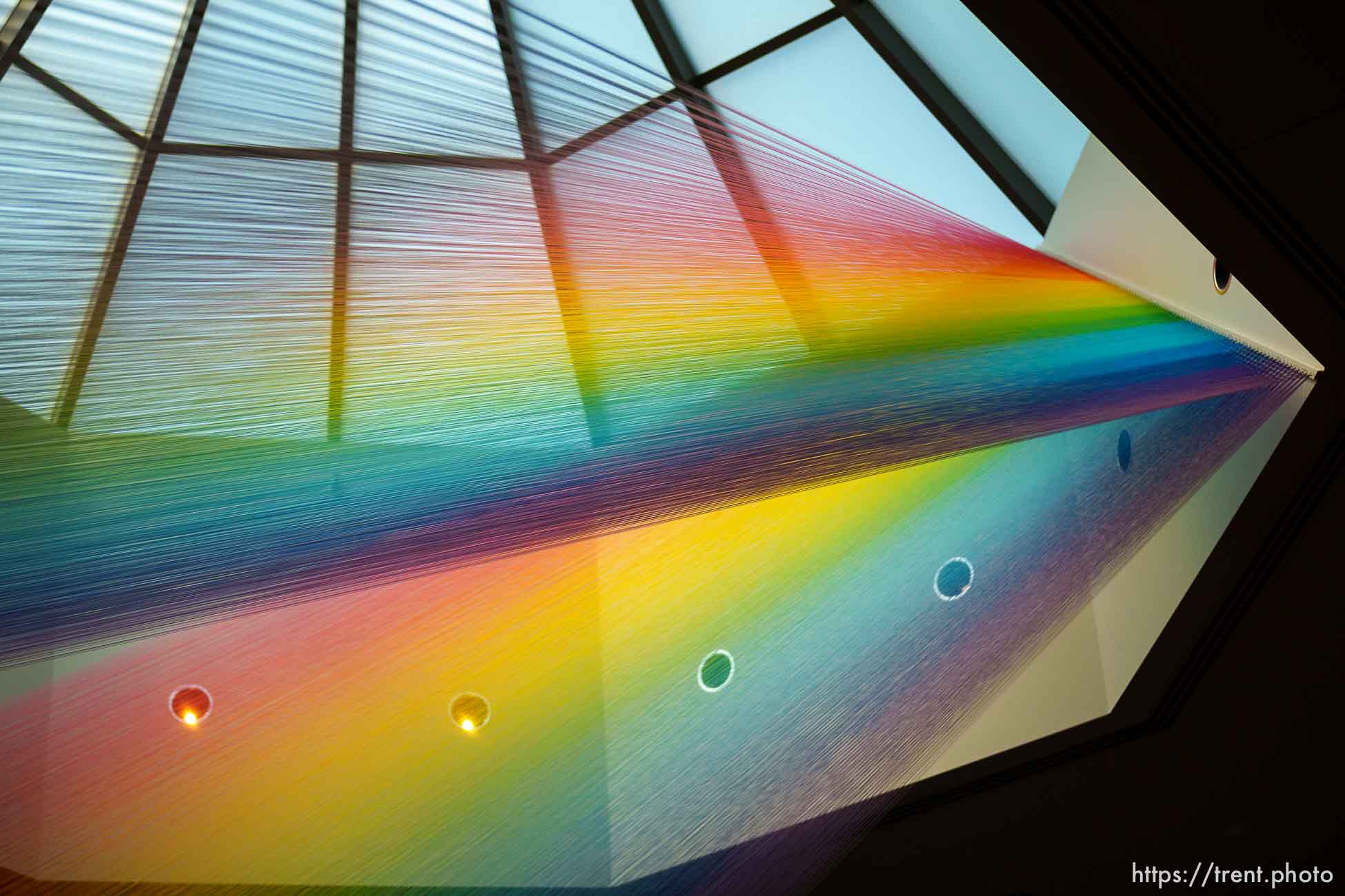 Plexus no. 29 by Gabriel Dawe, rainbow art at BYU Museum of Art. in Provo on Friday, April 8, 2022.