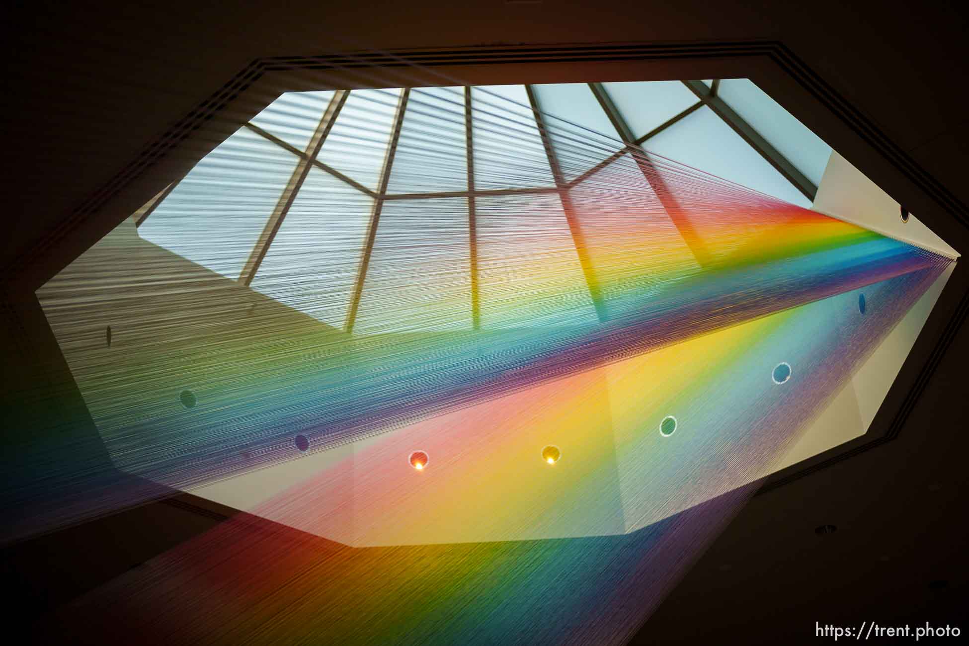 Plexus no. 29 by Gabriel Dawe, rainbow art at BYU Museum of Art. in Provo on Friday, April 8, 2022.