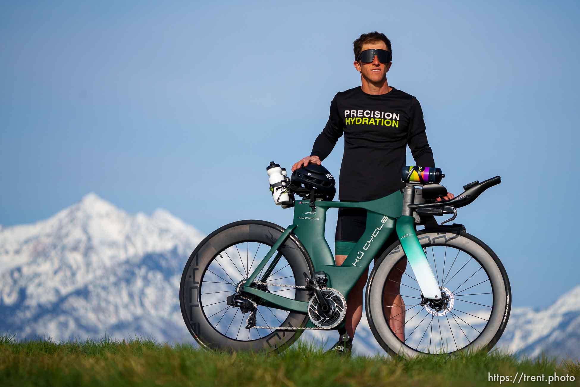 (Trent Nelson  |  The Salt Lake Tribune) Triathlete Zach Josie in South Jordan on Monday, April 25, 2022.