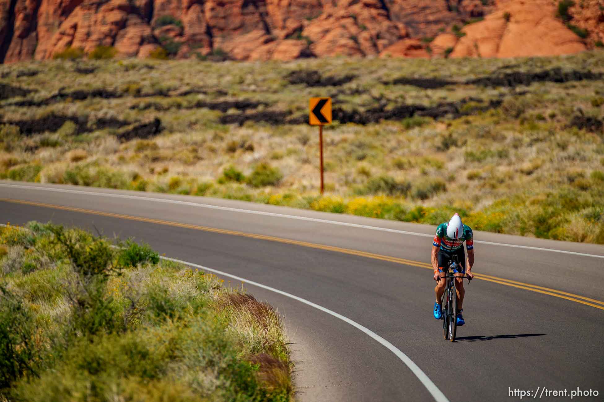 (Trent Nelson  |  The Salt Lake Tribune) 
4 during the Ironman World Championship triathlon in St. George on Saturday, May 7, 2022.