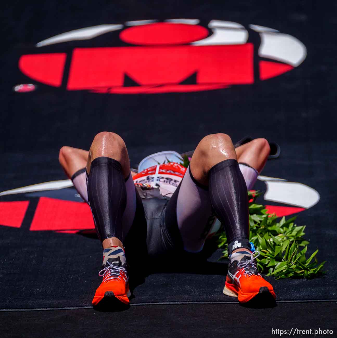 (Trent Nelson  |  The Salt Lake Tribune) Kristian Blummenfelt celebrates winning the Ironman World Championship triathlon in St. George on Saturday, May 7, 2022.