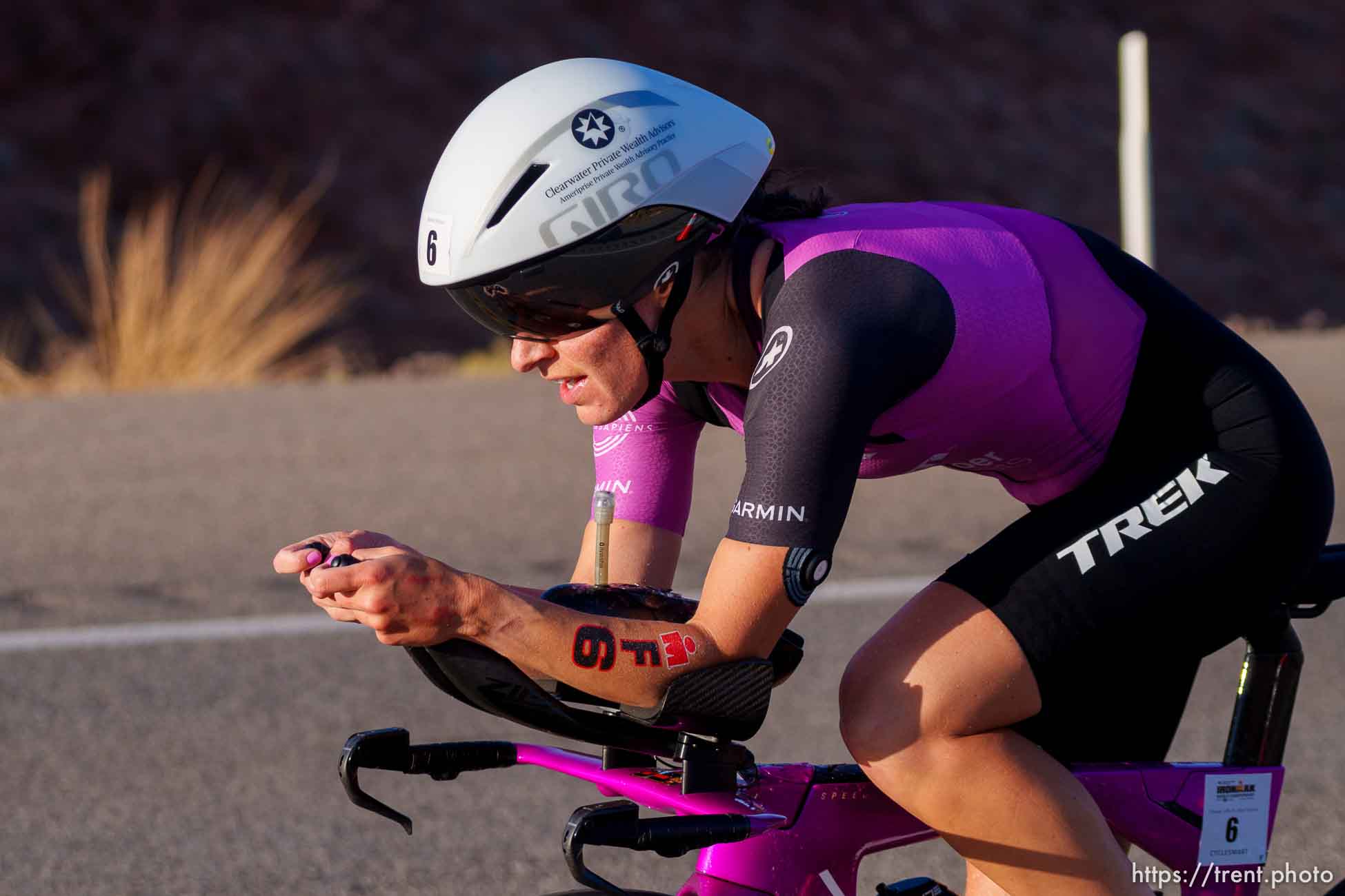 (Trent Nelson  |  The Salt Lake Tribune) Skye Moench competing in the Ironman World Championship triathlon in St. George on Saturday, May 7, 2022.