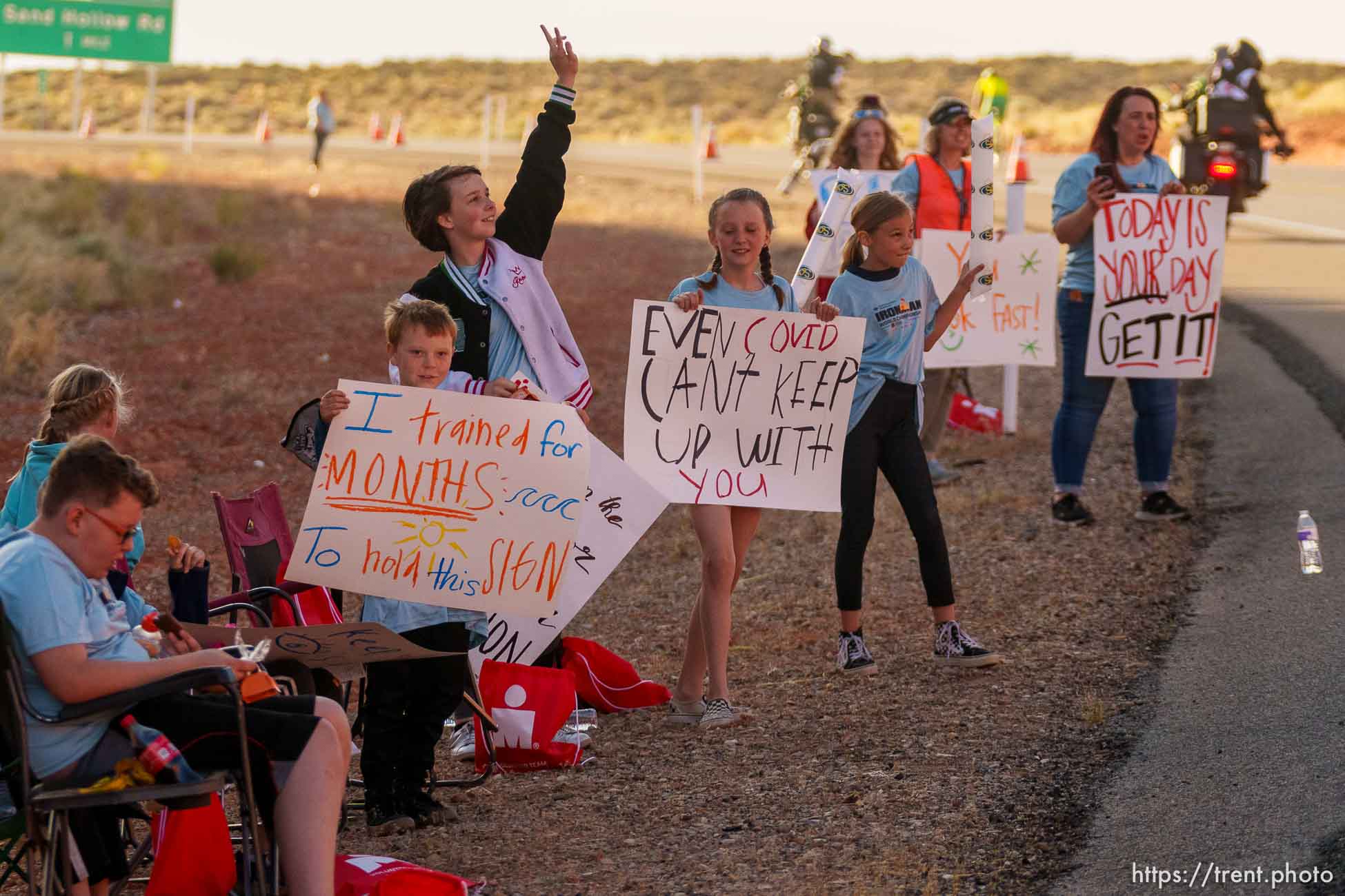 (Trent Nelson  |  The Salt Lake Tribune) Spectators along the course during the Ironman World Championship triathlon in St. George on Saturday, May 7, 2022.