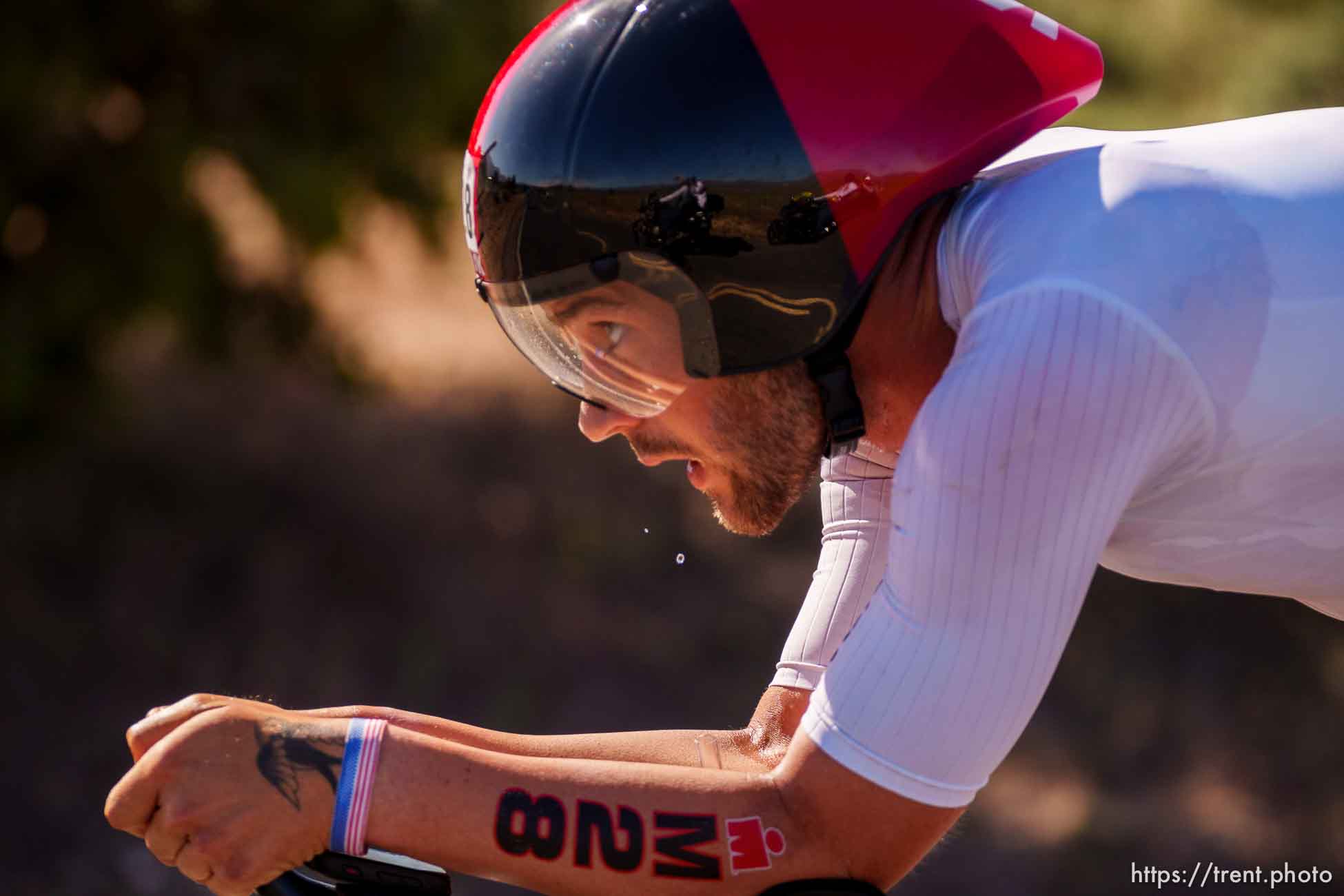 (Trent Nelson  |  The Salt Lake Tribune) 
28 during the Ironman World Championship triathlon in St. George on Saturday, May 7, 2022.