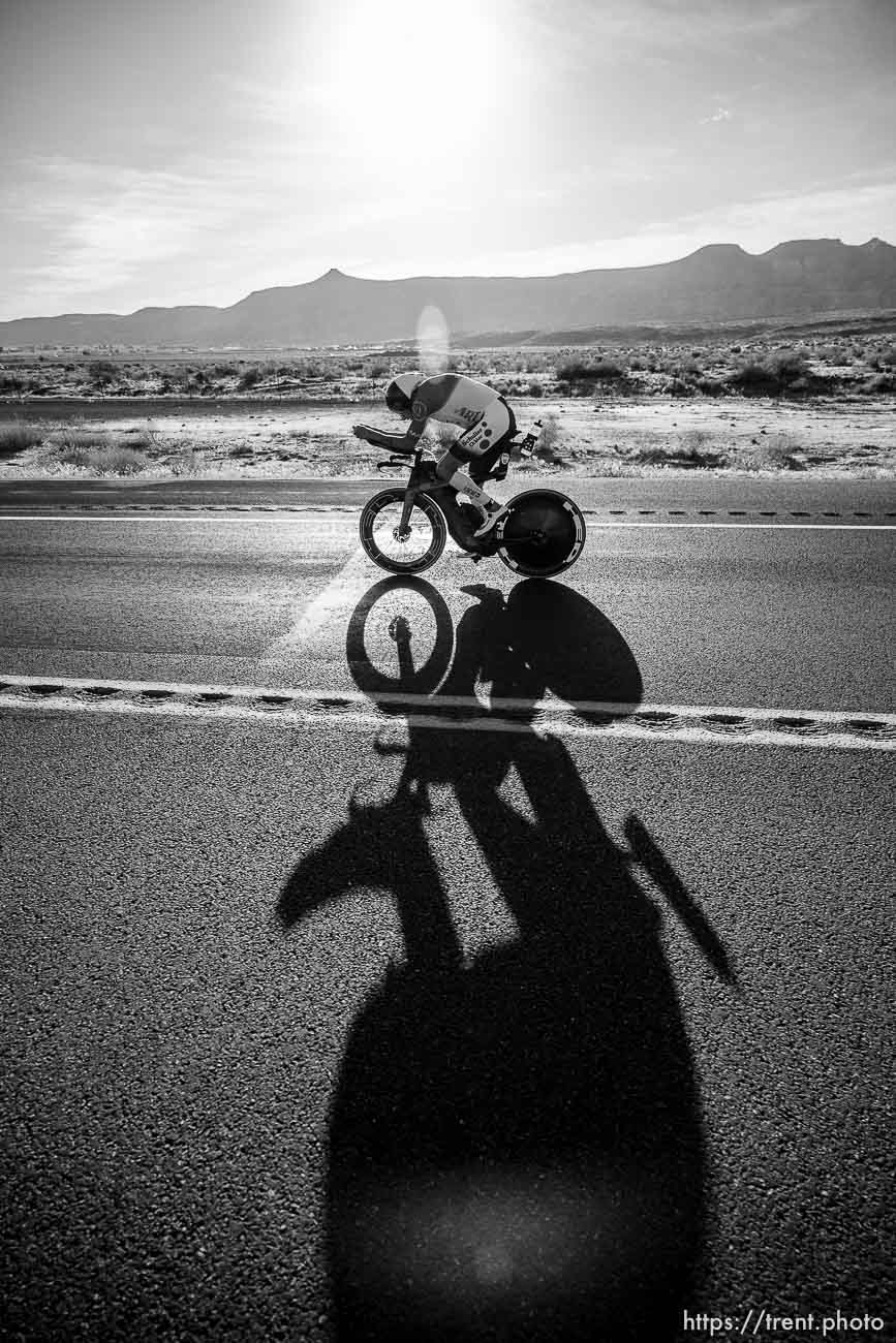 (Trent Nelson  |  The Salt Lake Tribune) Michael Weiss during the Ironman World Championship triathlon in St. George on Saturday, May 7, 2022.