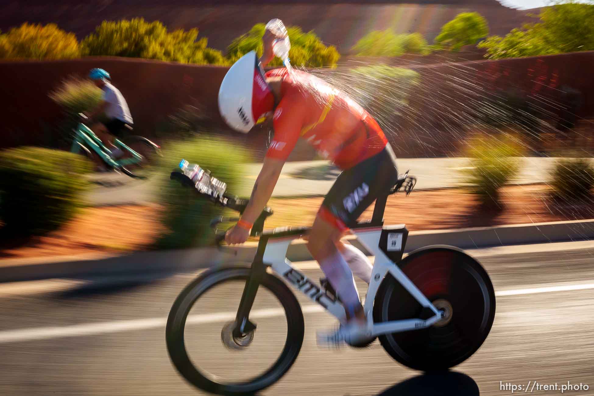 (Trent Nelson  |  The Salt Lake Tribune) Kristian Hogenhaug during the Ironman World Championship triathlon in St. George on Saturday, May 7, 2022.