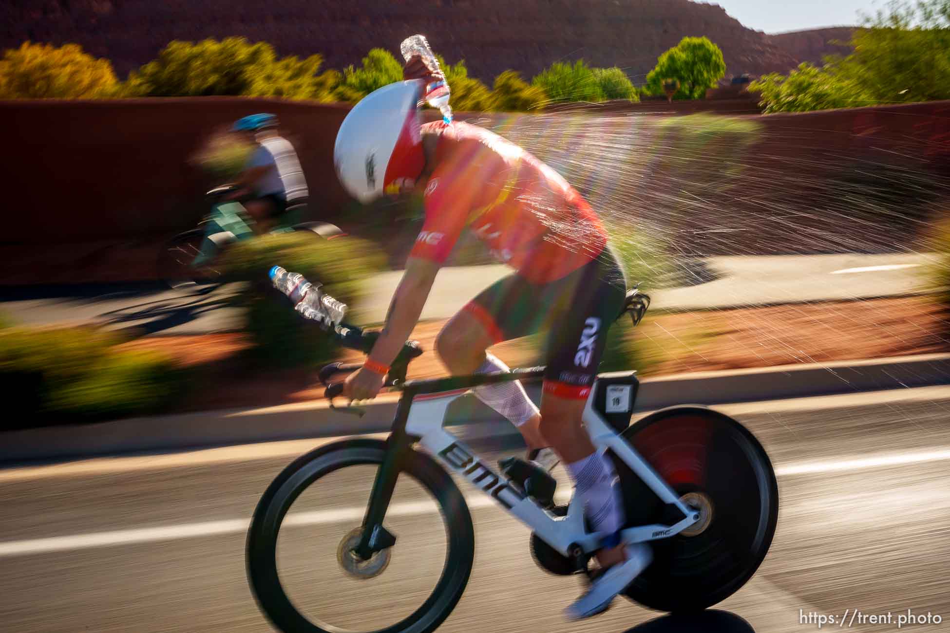 (Trent Nelson  |  The Salt Lake Tribune) Kristian Hogenhaug during the Ironman World Championship triathlon in St. George on Saturday, May 7, 2022.