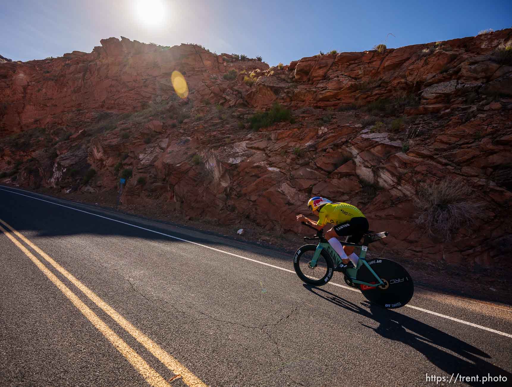 (Trent Nelson  |  The Salt Lake Tribune) Daniel Baekkegard competes in the Ironman World Championship triathlon in St. George on Saturday, May 7, 2022.