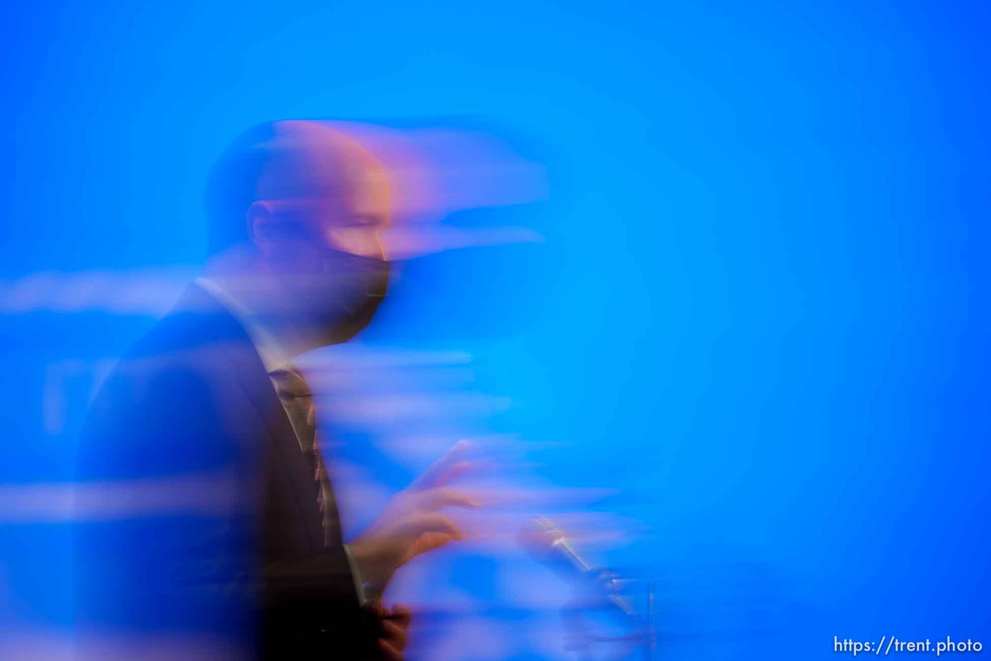 (Trent Nelson  |  The Salt Lake Tribune) Gov. Spencer Cox speaks at his monthly news conference in Salt Lake City on Thursday, May 19, 2022.