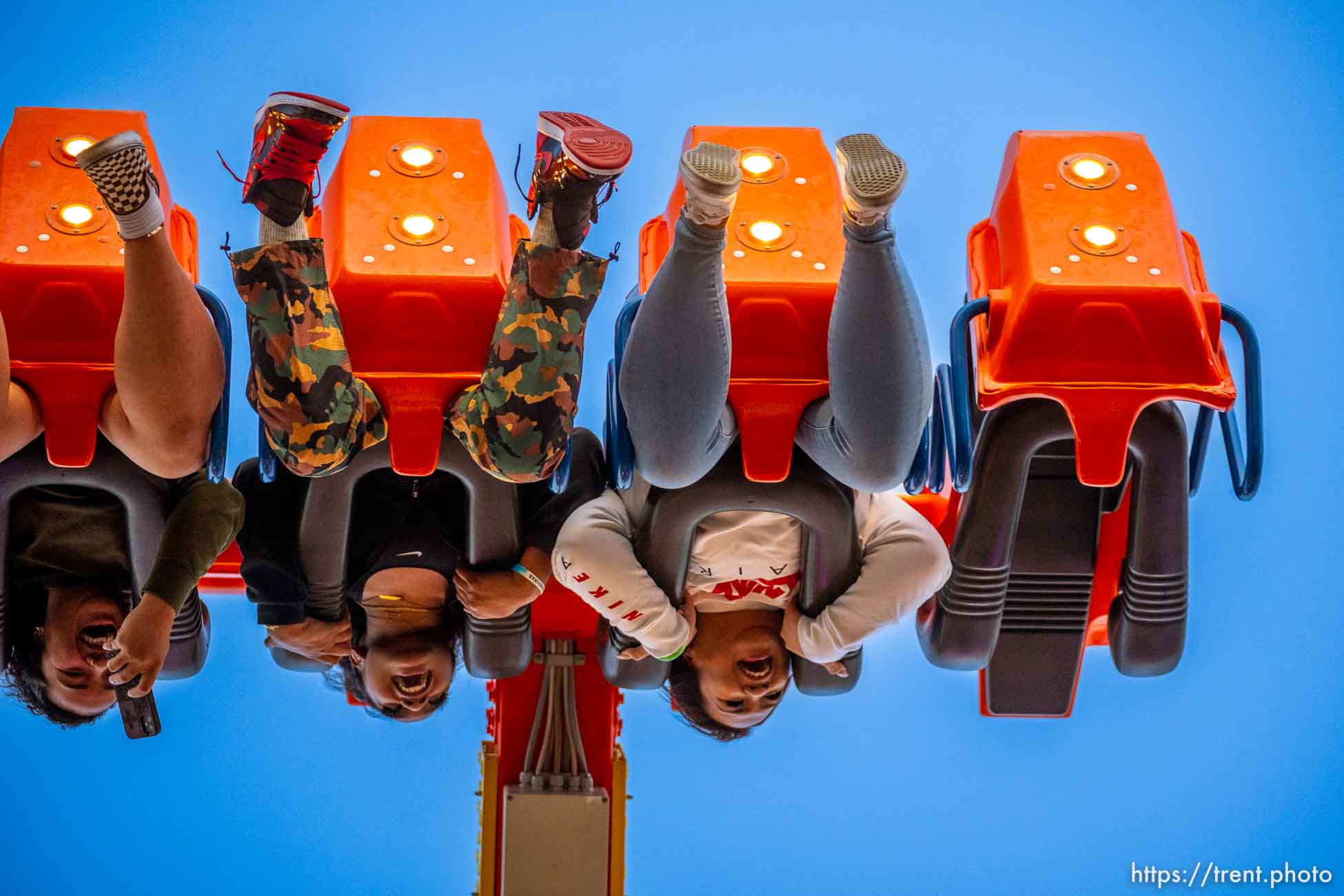 (Trent Nelson  |  The Salt Lake Tribune) Riders on the ride Freak Out at WestFest in West Valley City on Thursday, June 16, 2022.