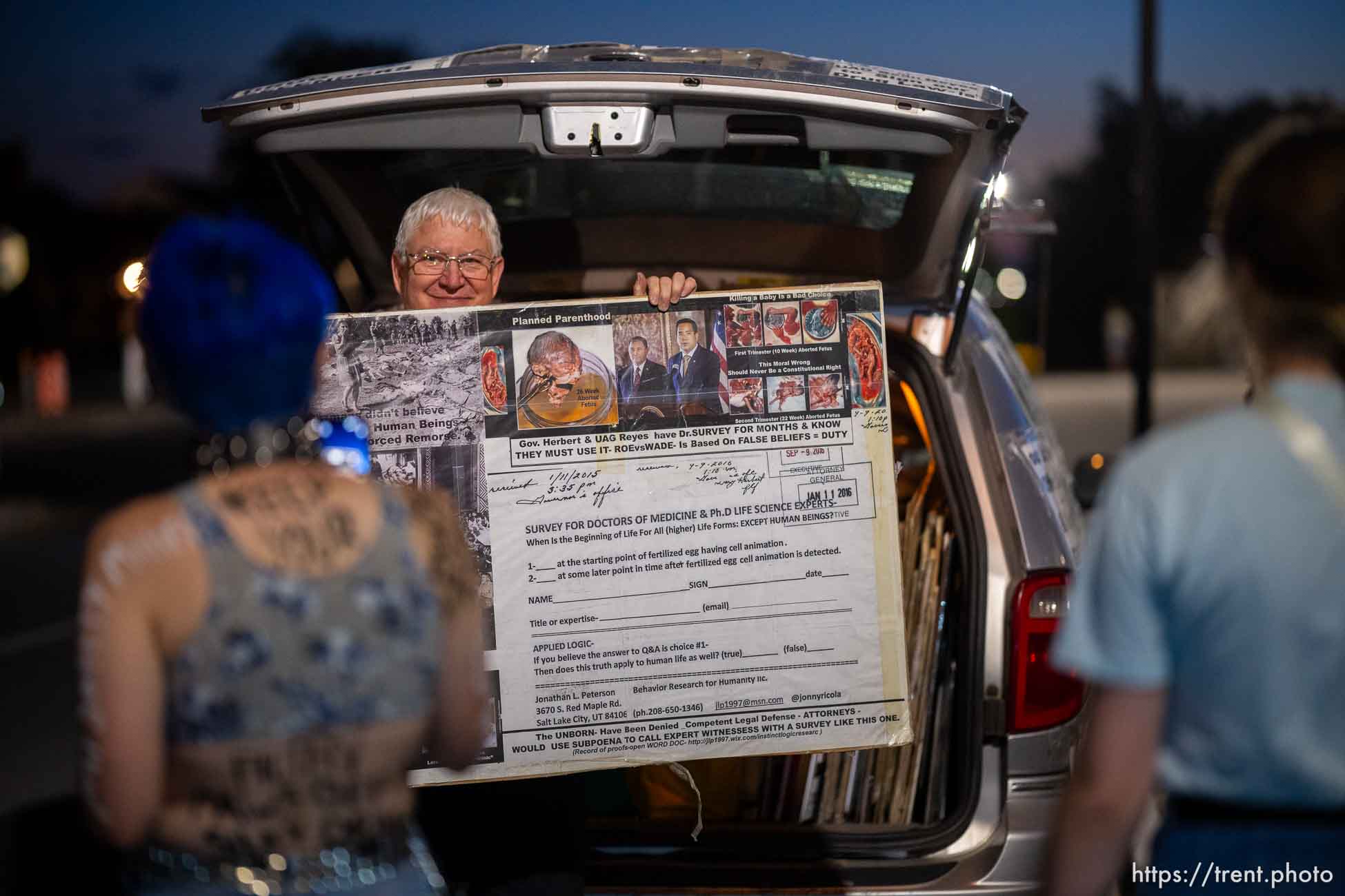 (Trent Nelson  |  The Salt Lake Tribune) People protest in Salt Lake City after the U.S. Supreme Court overruled Roe v. Wade, on Friday, June 24, 2022.