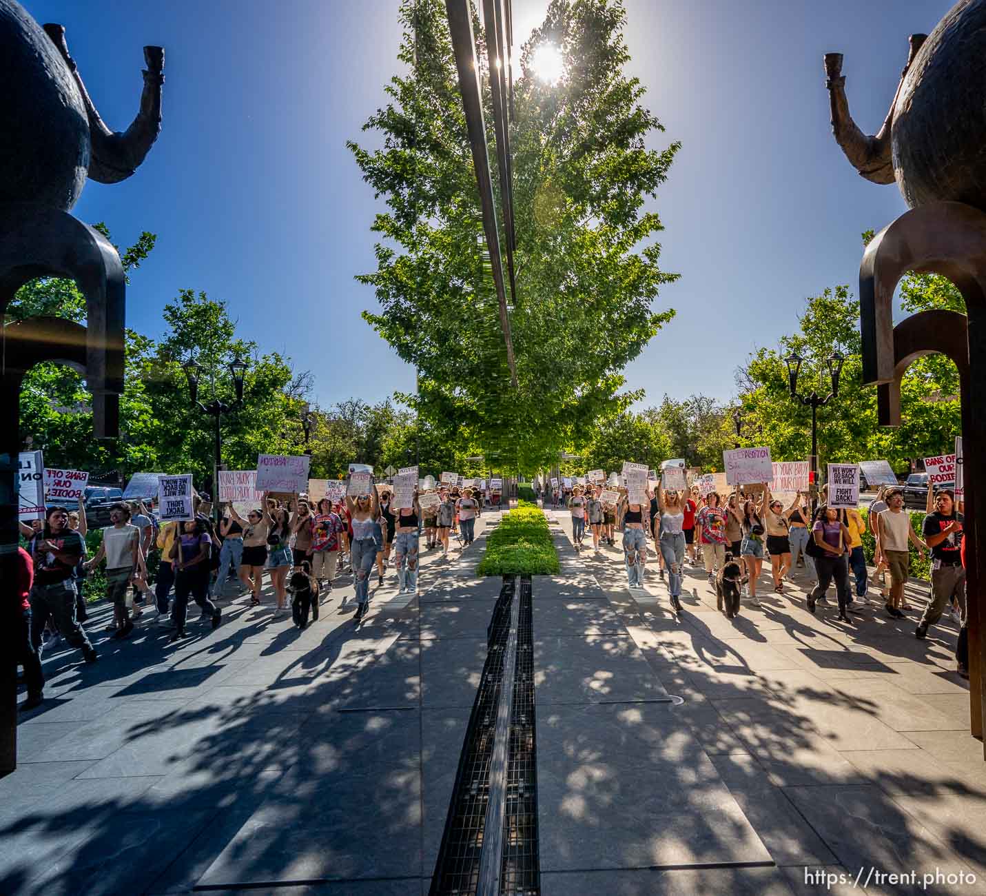 (Trent Nelson  |  The Salt Lake Tribune) People protest in Provo after the U.S. Supreme Court overruled Roe v. Wade, on Saturday, June 25, 2022.