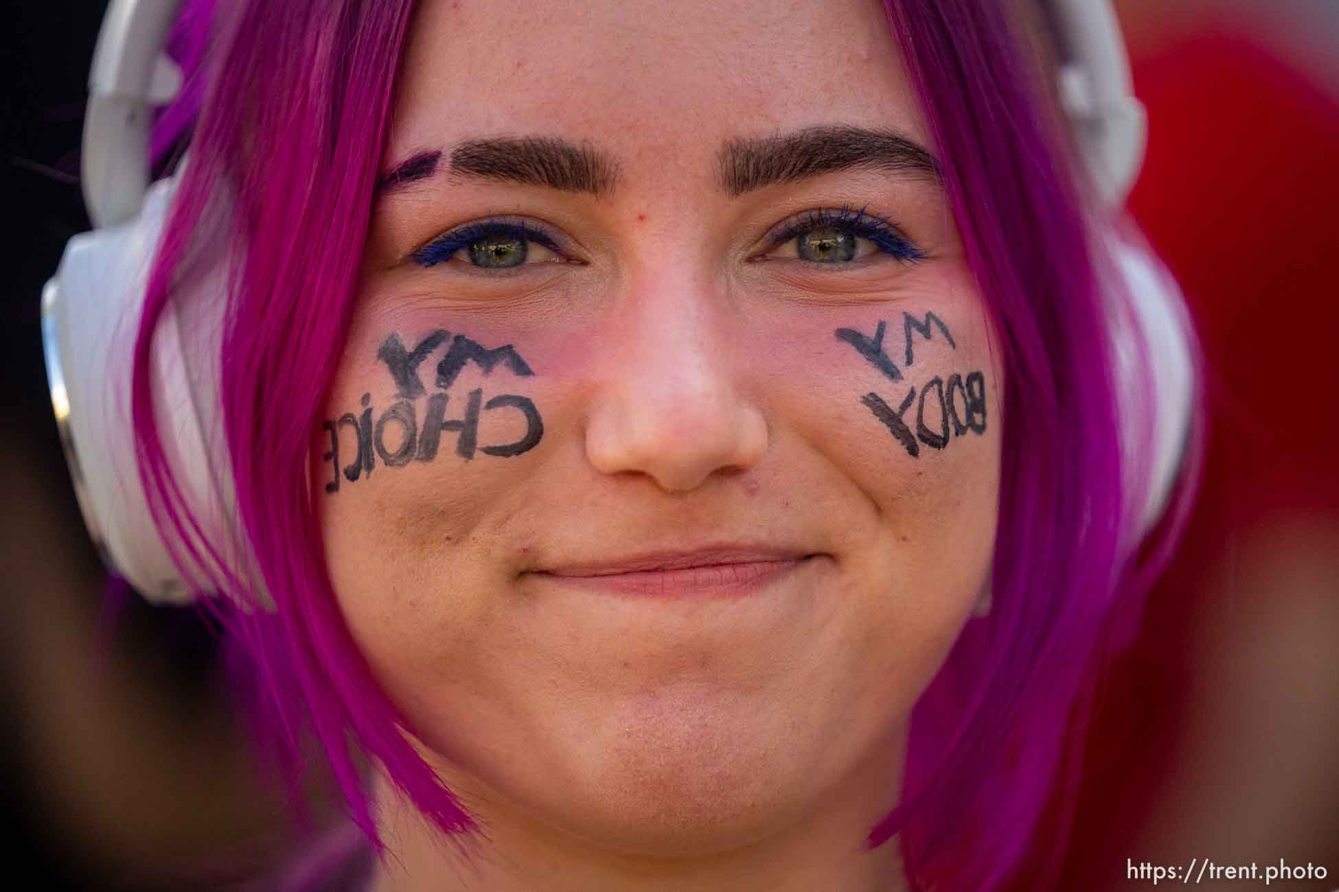 (Trent Nelson  |  The Salt Lake Tribune) People protest in Provo after the U.S. Supreme Court overruled Roe v. Wade, on Saturday, June 25, 2022.