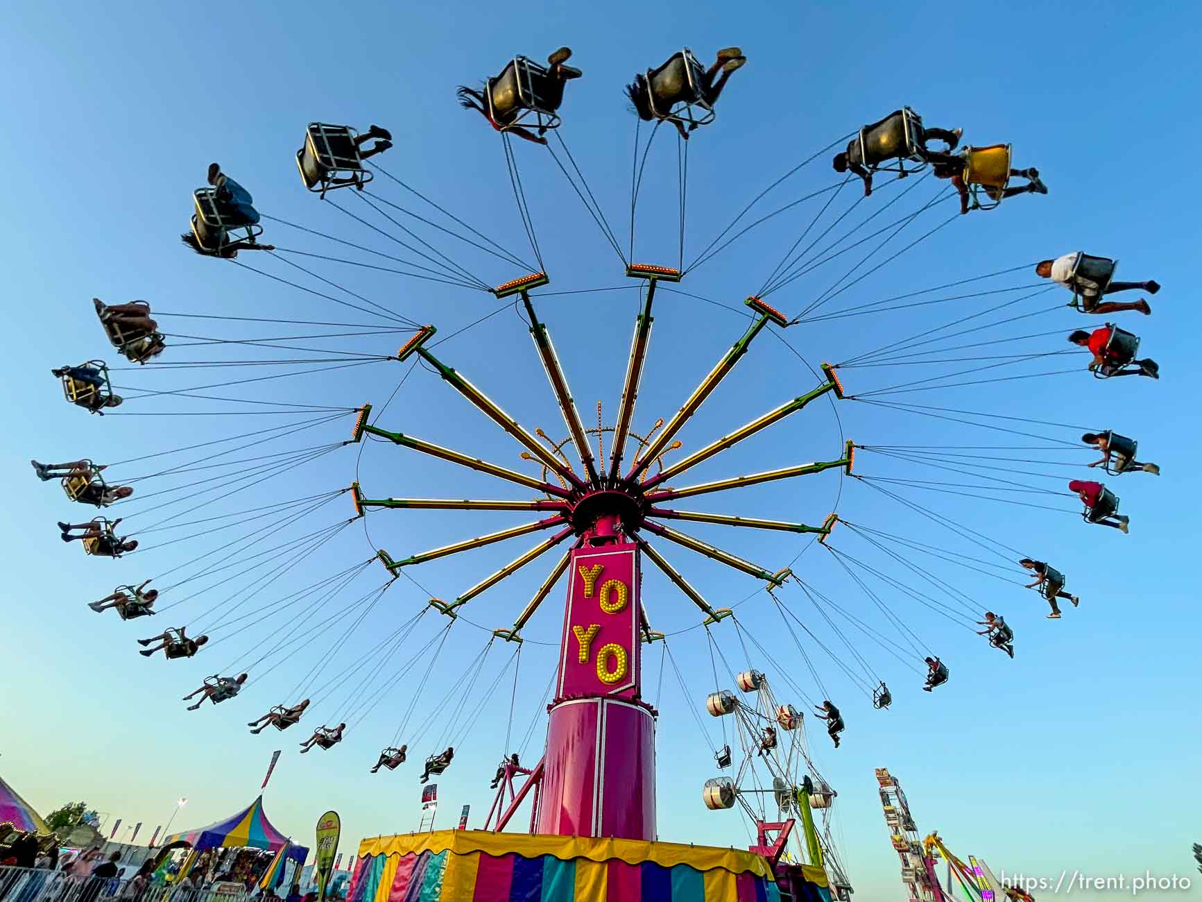 (Trent Nelson  |  The Salt Lake Tribune) Riders on the Yo Yo at WestFest in West Valley City on Thursday, June 16, 2022.