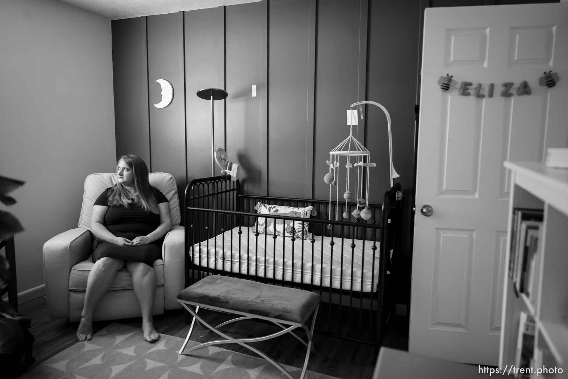 (Trent Nelson  |  The Salt Lake Tribune) Julie Michaud in the bedroom of her deceased 7-month-old daughter Eliza, a place she calls joyous and sacred, in Ogden on Friday, May 20, 2022.