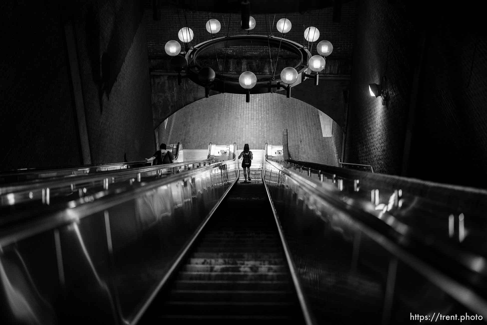 metro station escalator on Wednesday, July 13, 2022.