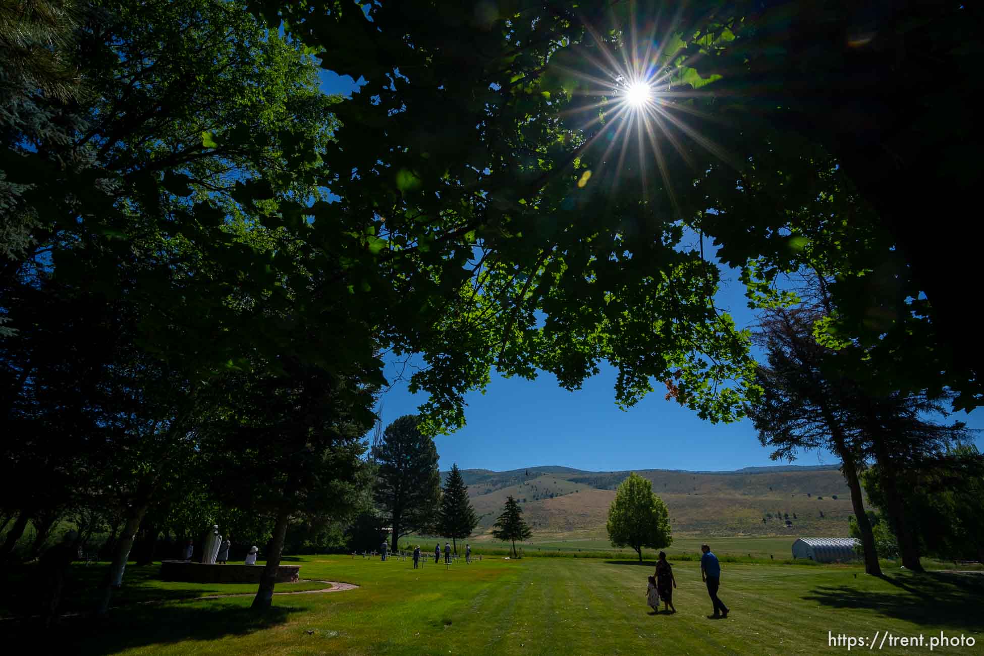 (Trent Nelson  |  The Salt Lake Tribune) People gather at the Abbey of the Holy Trinity in Huntsville to celebrate 75 years since its founding on Sunday, July 10, 2022.