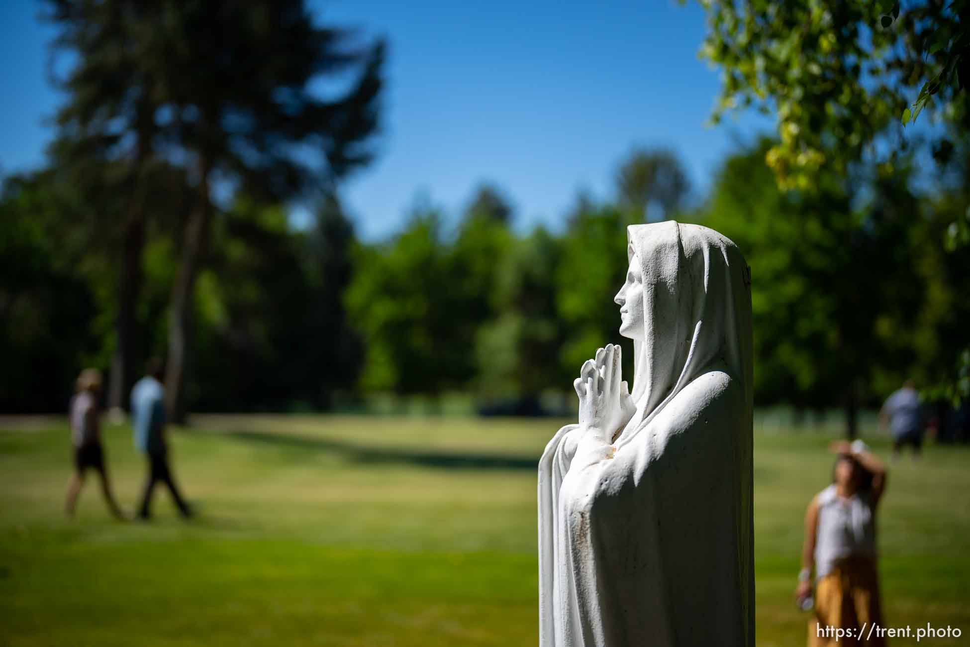 (Trent Nelson  |  The Salt Lake Tribune) People gather at the Abbey of the Holy Trinity in Huntsville to celebrate 75 years since its founding on Sunday, July 10, 2022.