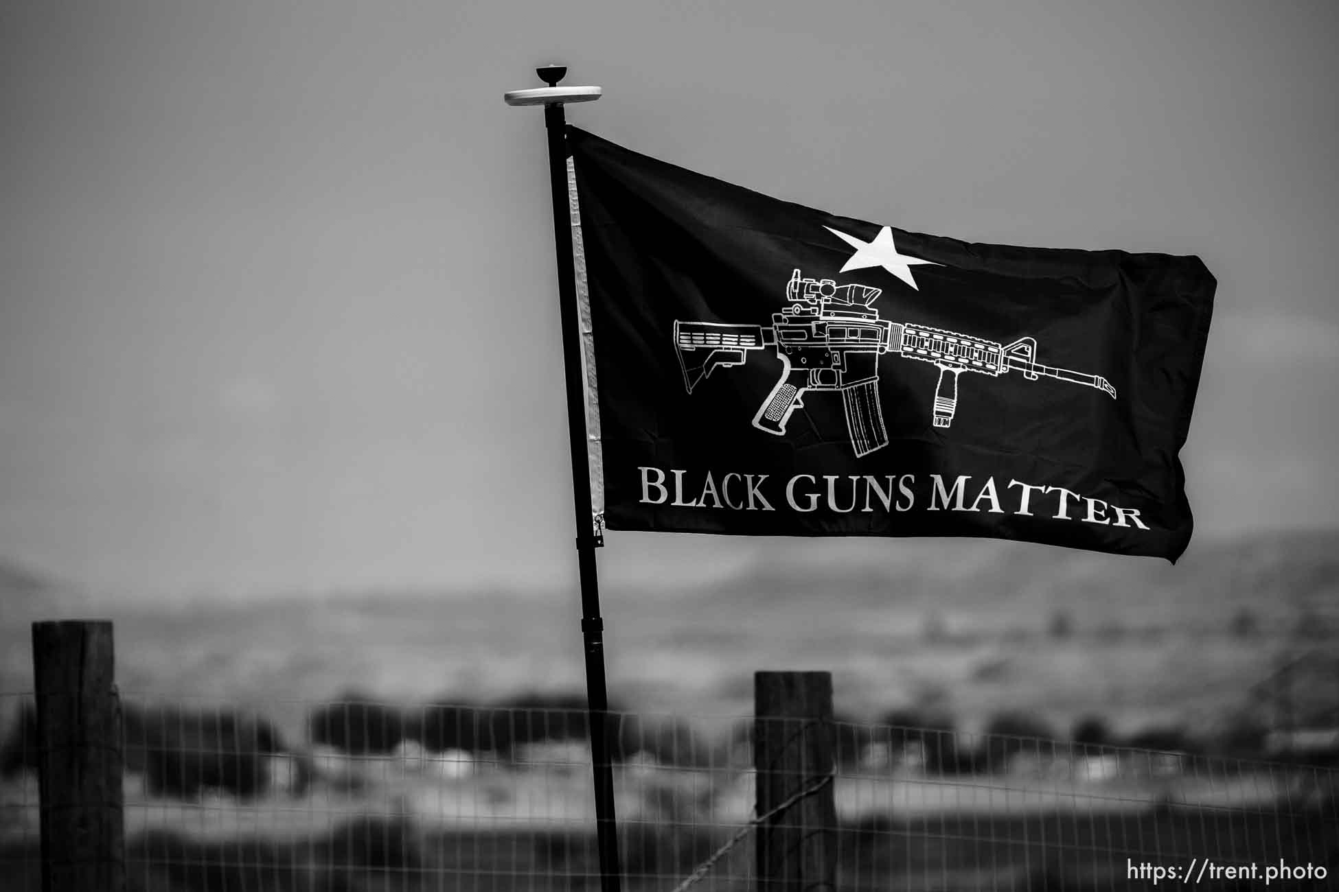 Black Guns Matter flag, in Huntington on Monday, Aug. 8, 2022.