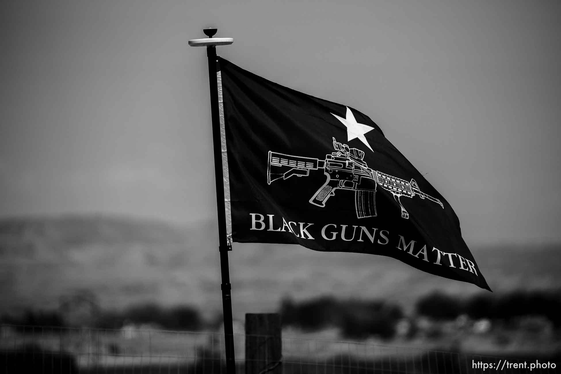 Black Guns Matter flag, in Huntington on Monday, Aug. 8, 2022.