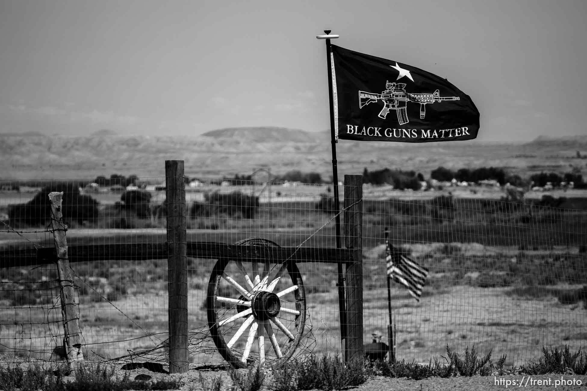 Black Guns Matter flag, in Huntington on Monday, Aug. 8, 2022.