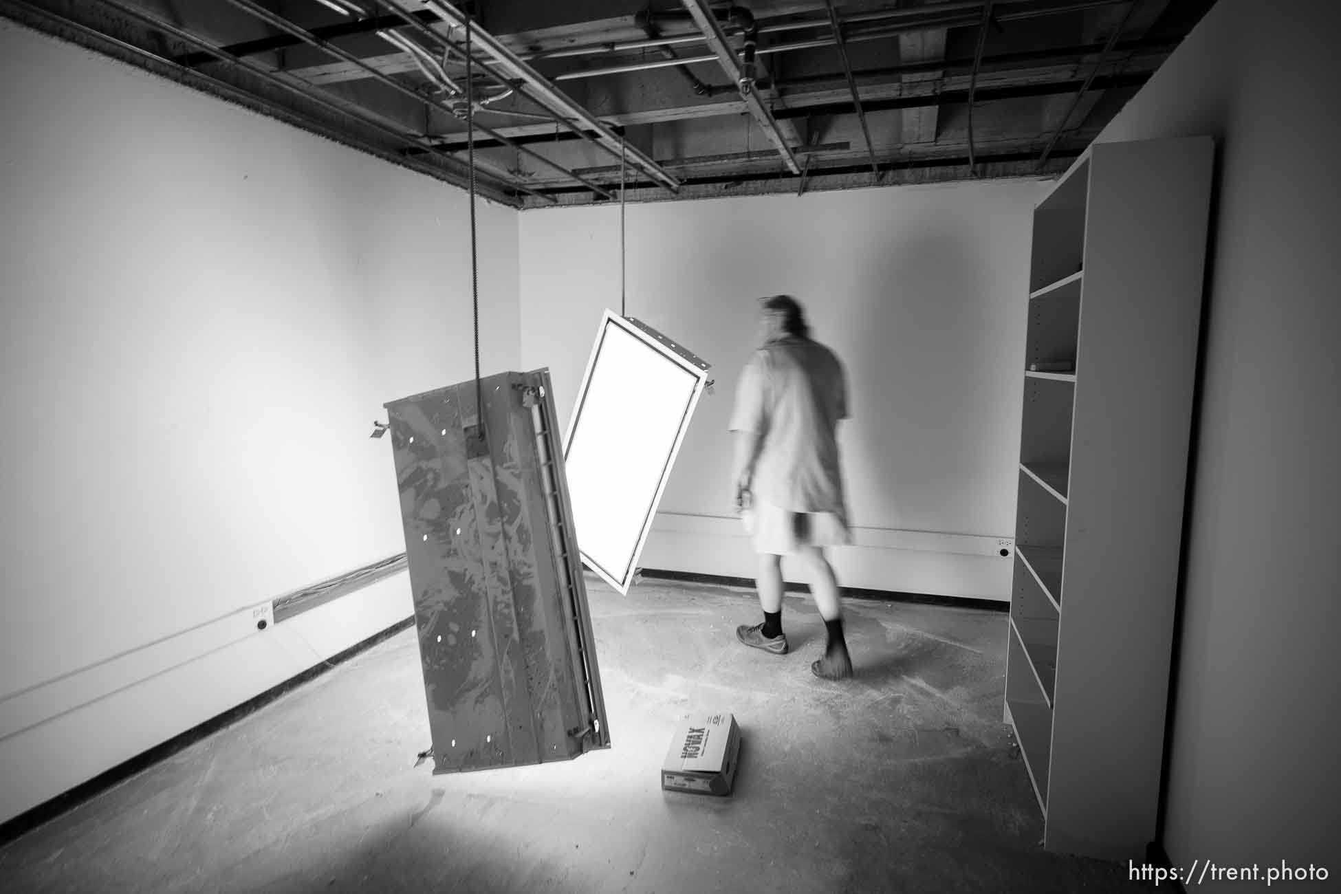 (Trent Nelson  |  The Salt Lake Tribune) Ken Sanders in the room that will be his office in the basement of The Leonardo  in Salt Lake City.  on Tuesday, Sept. 6, 2022.