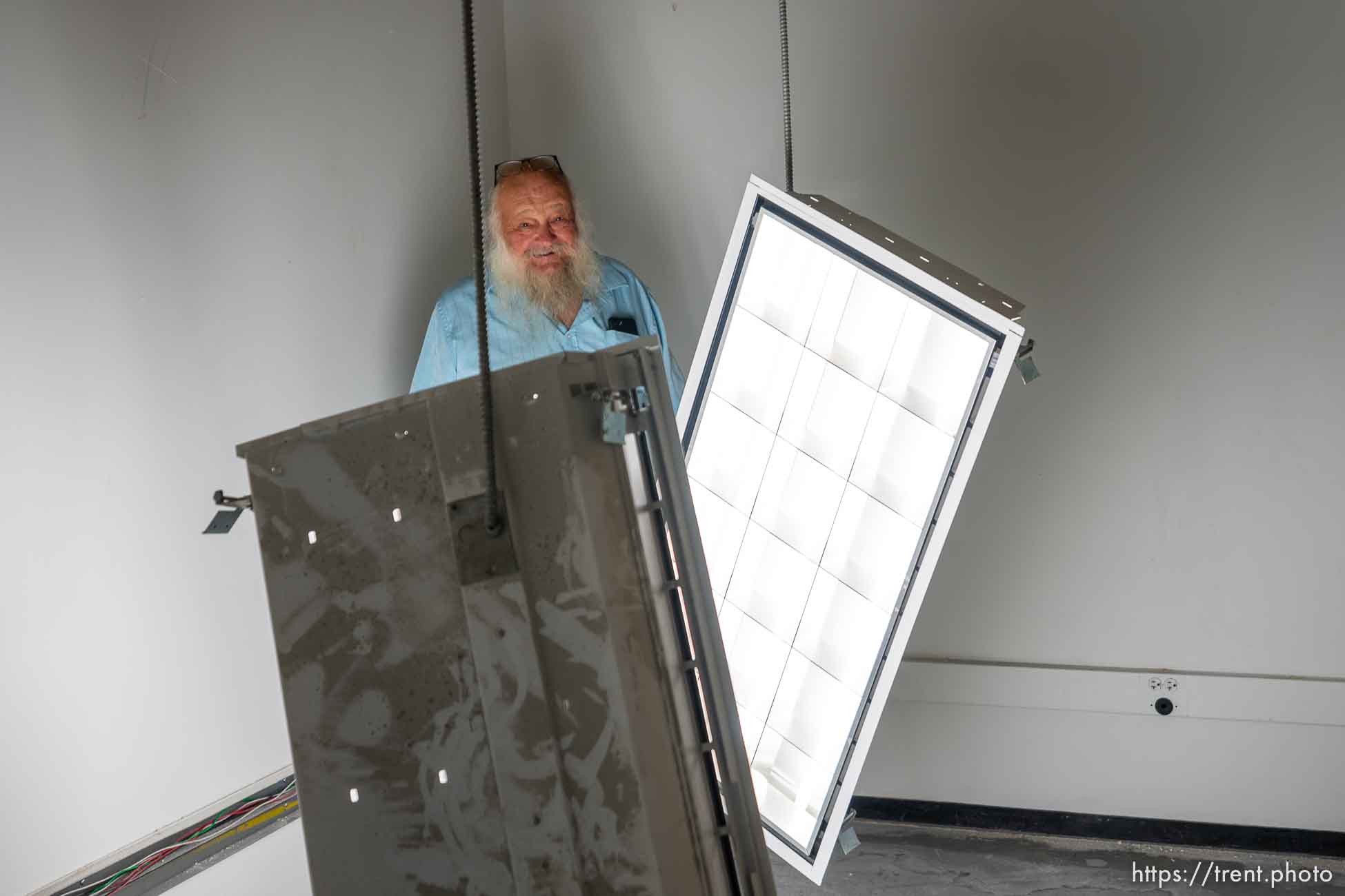 (Trent Nelson  |  The Salt Lake Tribune) Ken Sanders in the room that will be his office in the basement of The Leonardo  in Salt Lake City.  on Tuesday, Sept. 6, 2022.